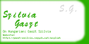 szilvia gaszt business card